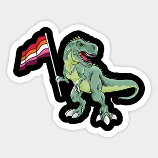 Funny Dinosaur Flag Lesbian Pride LGBT Gift Sticker